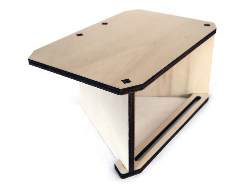 Laser Cut Wood Monitor Stand Riser: Multimedia Desktop Organizer