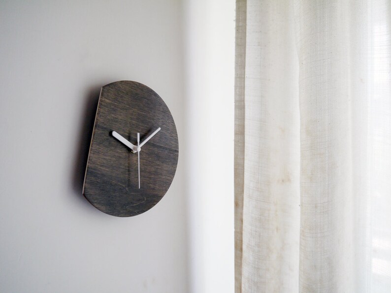 11/28cm Minimalist Small Wooden Quiet Wall Clock in Etsy