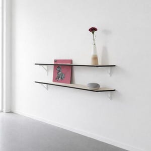 Laser Cut Modern Narrow Floating Entry Shelf with Book Rack