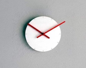 Minimalist White Wooden Wall Clock with Marks: 7 Inch Silent Modern Decor