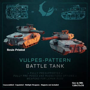 Tanque de batalla Vulpes - Vehículo de guerra de ciencia ficción de 28 mm