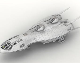 3d Printed Scout Ship Beta - 2nd Dynasty - 28mm Starship - Playable Interior
