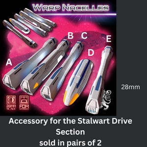 2nd Dynasty - Stalwart Nacelles - Starship - 28mm - Tabletop Play - War Games