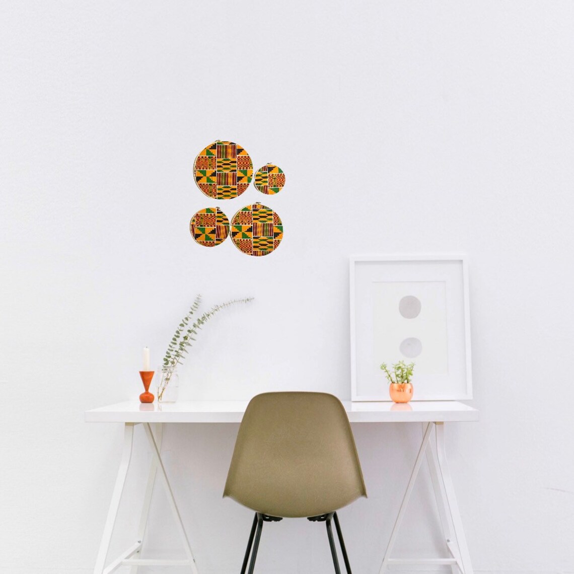 African Print Wall Decor Art, Ankara Wall Hanging,fabric Hoop Art,wood