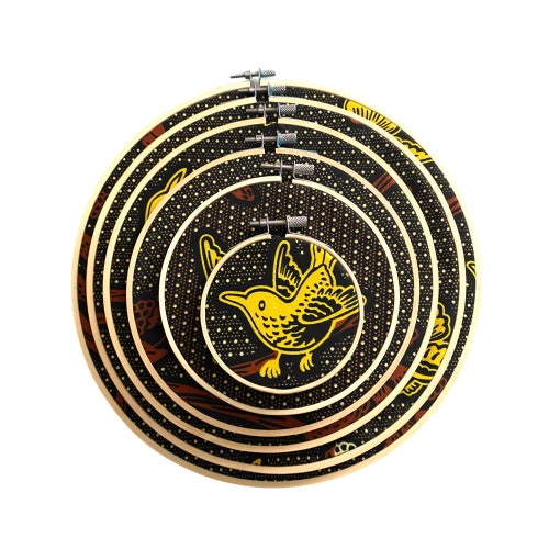 Birds Wood Circle Wall Art|African Print Wall Decor Art, Ankara Wall hanging,Fabric Hoop art,Handmade home gift, shops Boho Home Decor