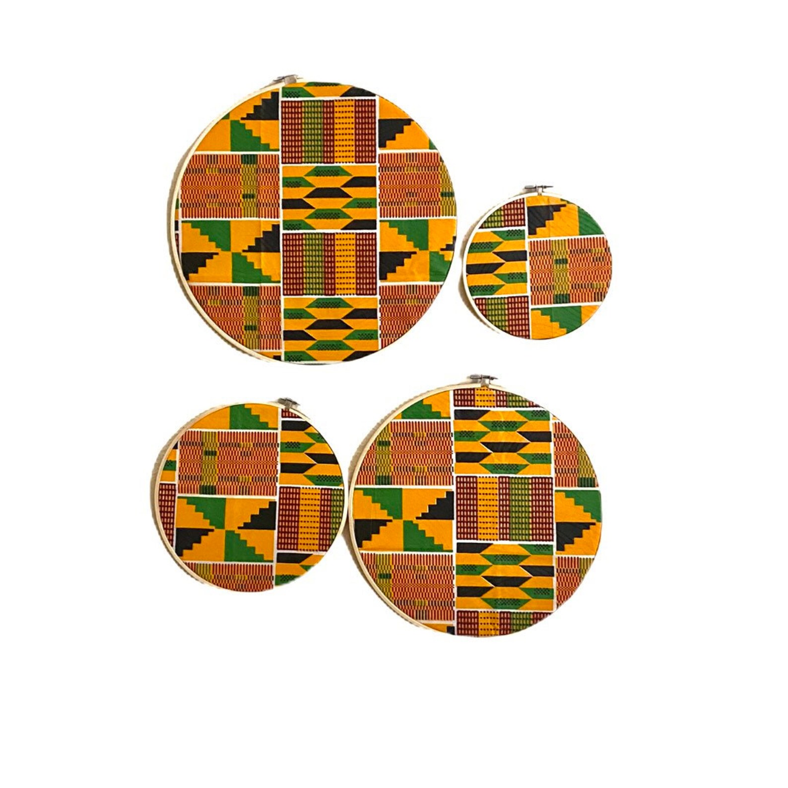 African Print Wall Decor Art, Ankara Wall Hanging,fabric Hoop Art,wood