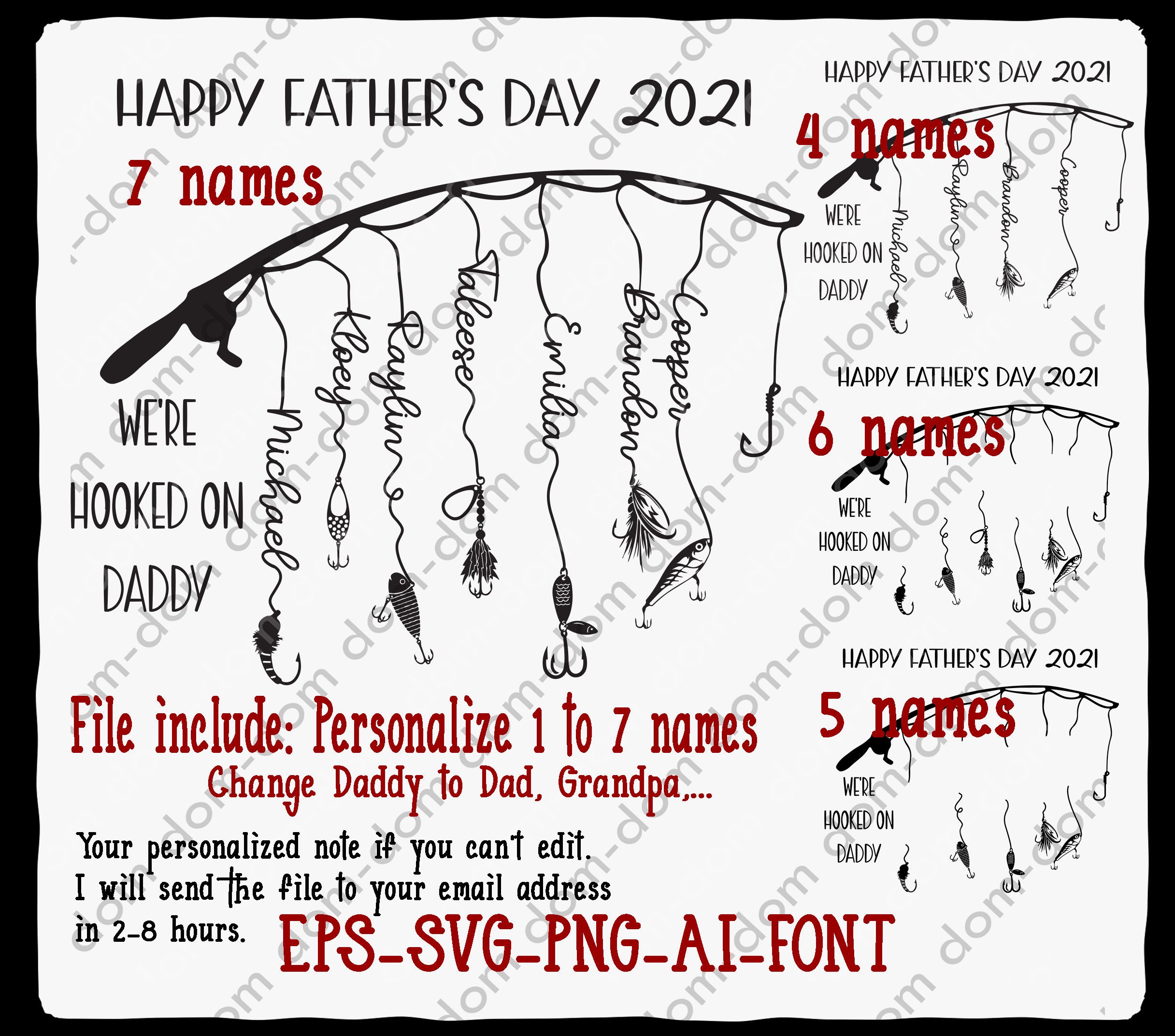 Personalized We are hooked on Daddy Svg, Printable Father's Day F…