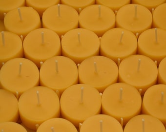 FREE DELIVERY - Straight from the bees, Premium handmade beeswax tealights candles Refills, Yellow beeswax. Cotton wick