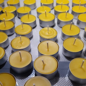 FREE DELIVERY - Straight from the bees, Premium handmade beeswax tealights candles, Tea lights, cotton wicks Letterbox Packaging