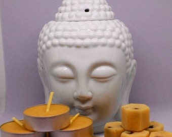 Wax melter with 20 sets of Pure beeswax wax melts and tealights, great for gifts