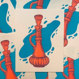 Vintage Glass Riso Print