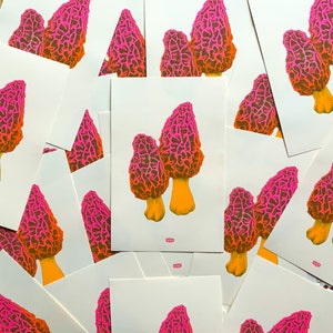 Morel Mushroom Small Riso Print