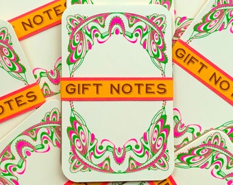 Pink/green Riso printed note cards