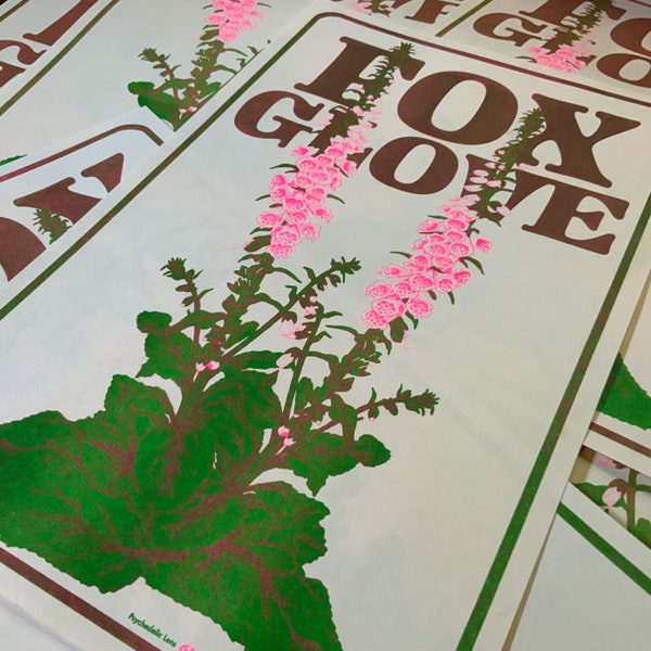 Foxglove Riso print