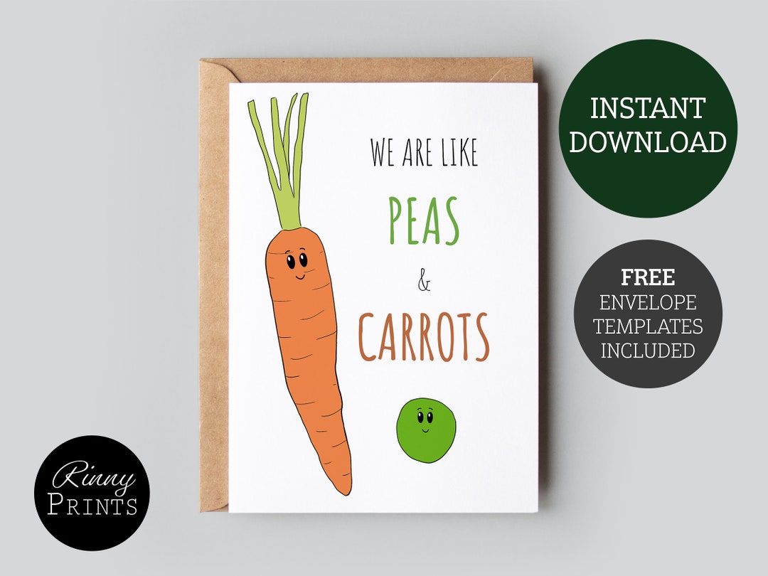 Forrest Gump Printable Greeting Card We Are Like Peas and Carrots Quote