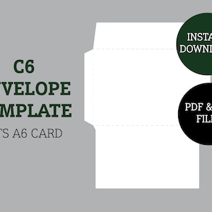 印刷可能な封筒テンプレート | C6 封筒テンプレート | A6 カード用封筒 | PDF および SVG