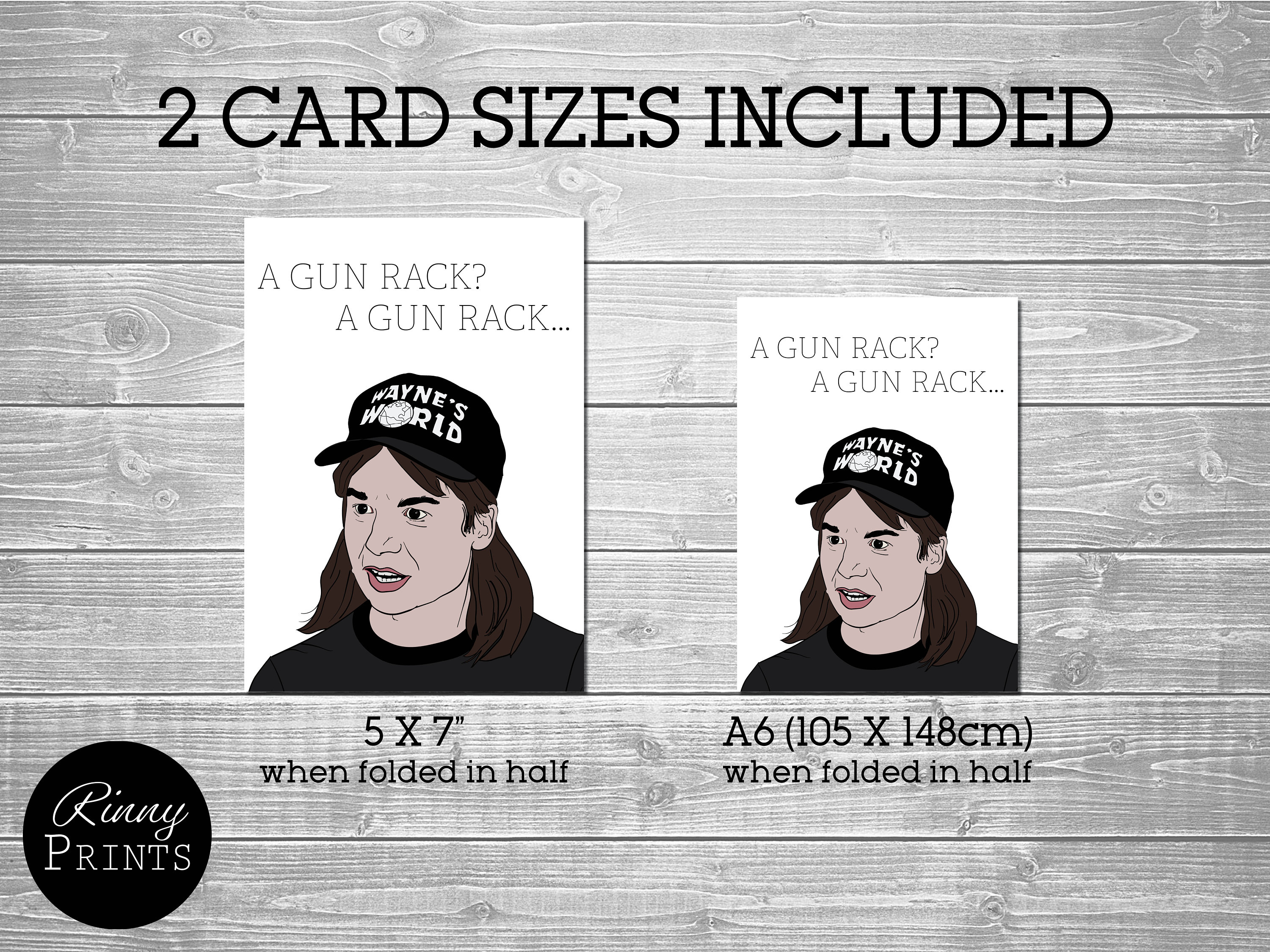 Waynes World Printable Greeting Card A Gun Rack Funny Quote Etsy Hong