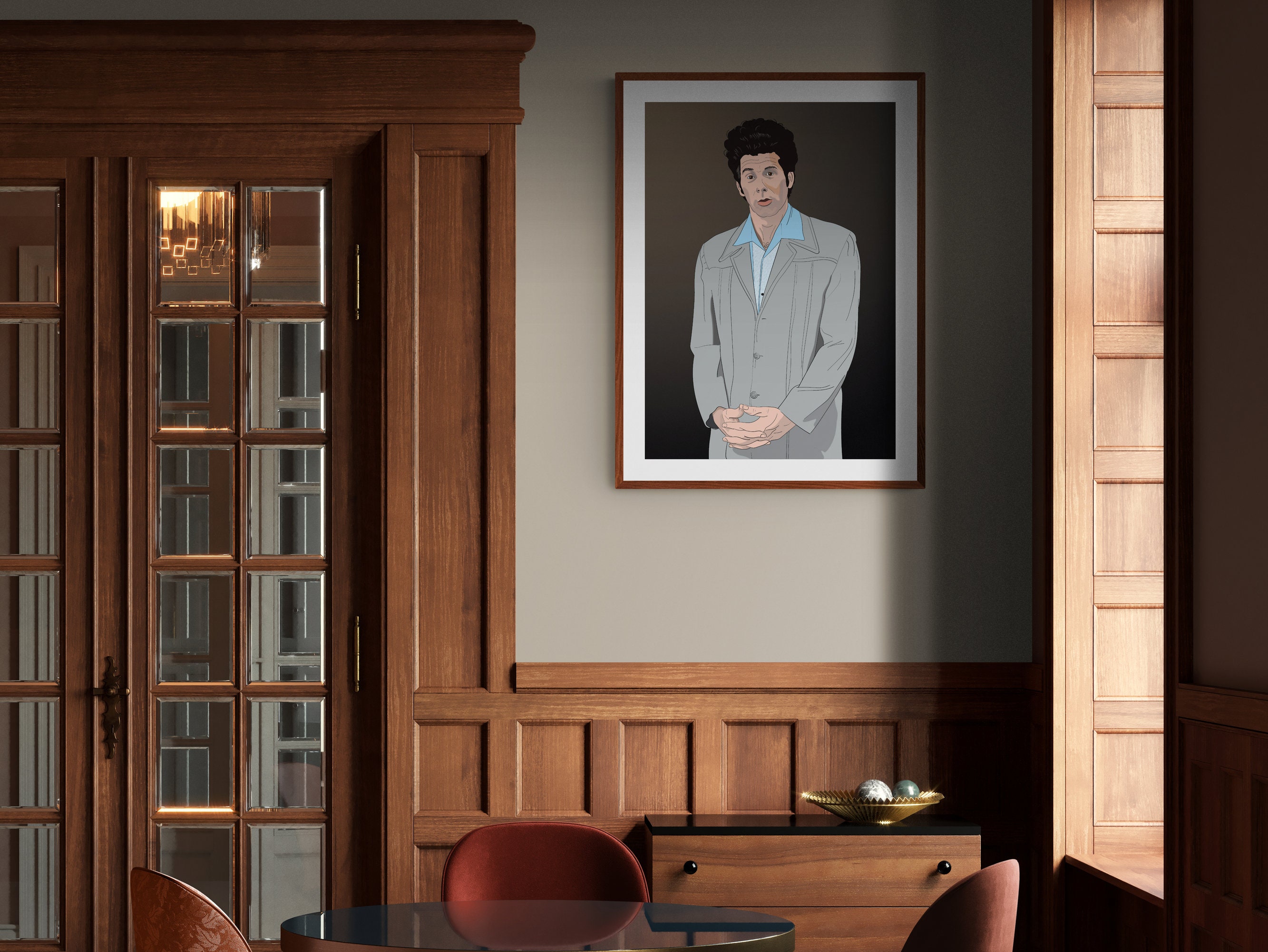 Seinfeld Printable Wall Art the Kramer Painting Print Etsy