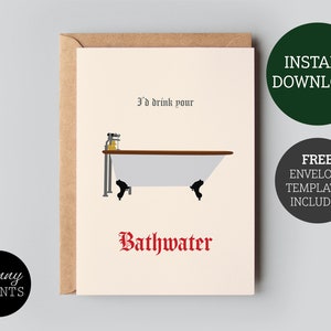 Ich trinke dein Badewasser | Valentinstag Karte | Jubiläumskarte | Partner-Geburtstagskarte