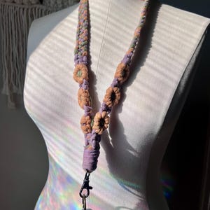 Daisy Macrame Lanyard | Key Ring | Key Holder | Teacher Gift |  Keychain | Valentine’s | Badge Holder