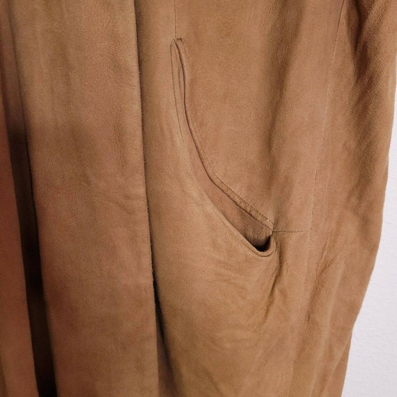 Vintage Sun Suedes Long Camel Colored Suede Coat … - image 10