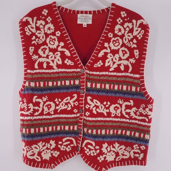 VINTAGE Susan Bristol Sweater Vest M - Etsy