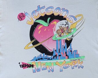 Vintage 80s The Jetsons Invade New York Graphic T-Shirt | Size Medium