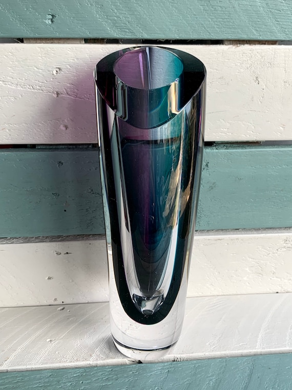 Vintage Kosta Boda Vase Purple and Green 1742 Iconic & Etsy