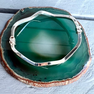 925 Sterling Silver Vintage Unique Bangle Stylish Hinged Minimalist Style