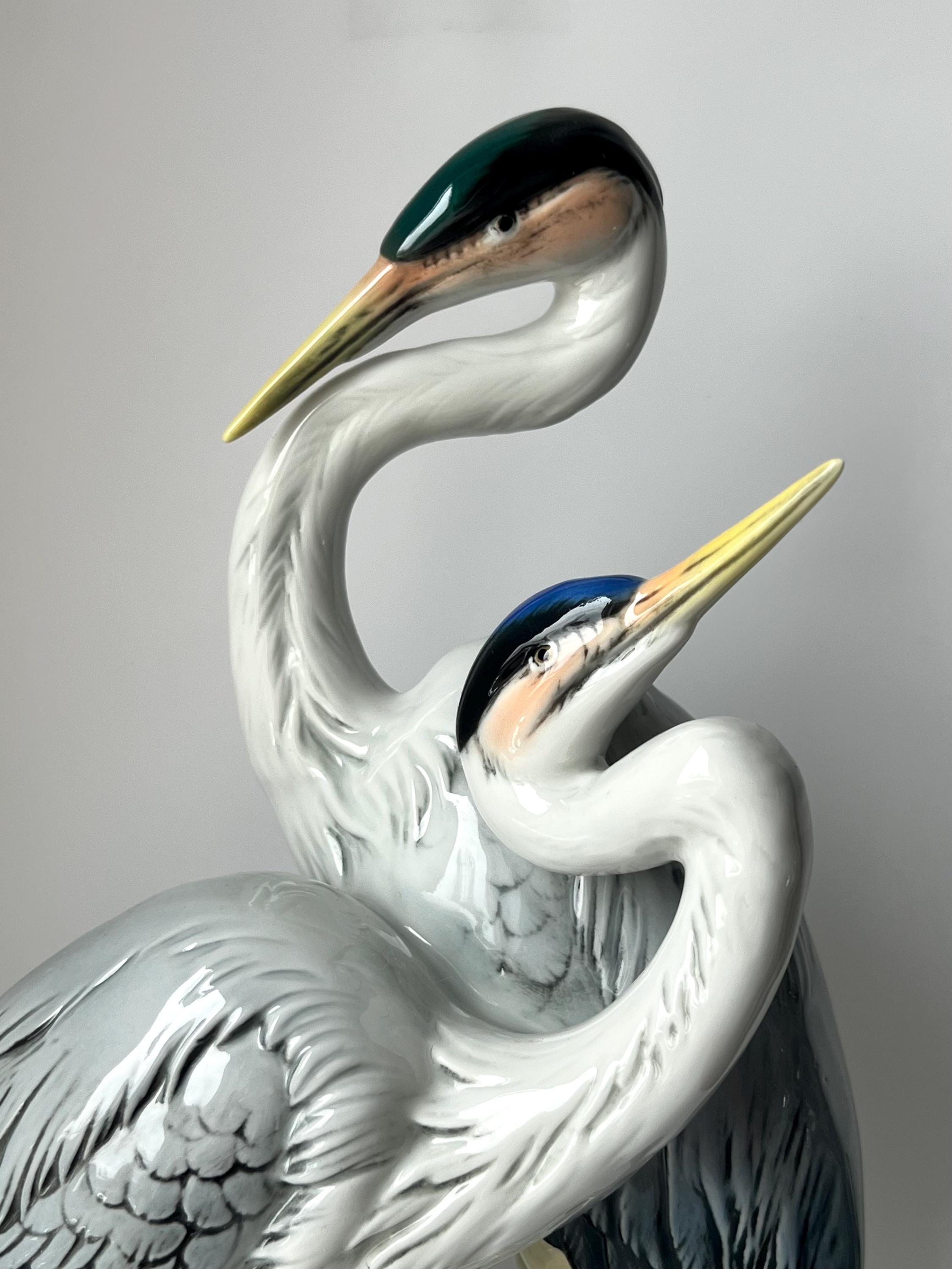 Karl Ens Large Porcelain Herons Figure 1900 - 1919 ENS Mark - Etsy