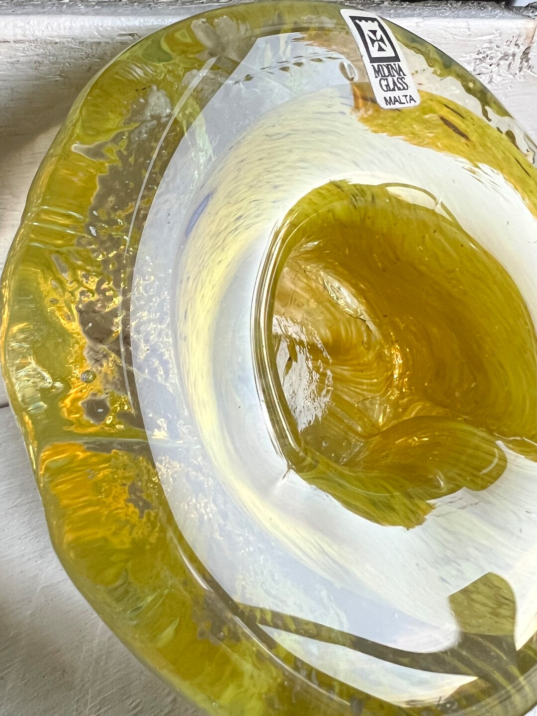 Vintage Mdina Glass Candle Holder Hand Blown Glass Maltese Etsy