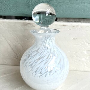 Vintage Caithness Glass Perfume Bottle with Stopper 1990s Hand Blown Glass Scottish Hand Made Unique