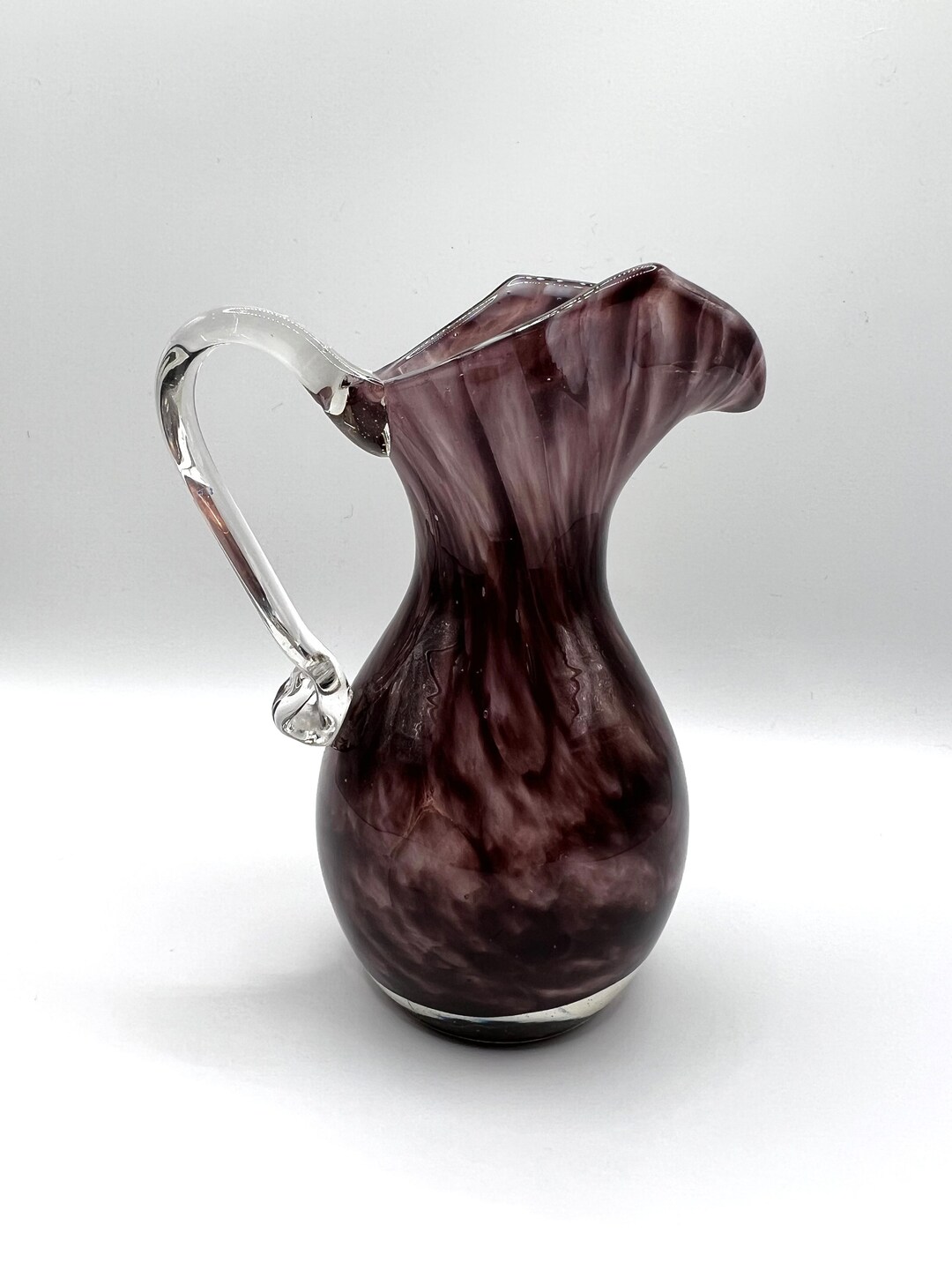 Vintage Cased Glass Hand Blown Small Amethyst Pitcher - Etsy