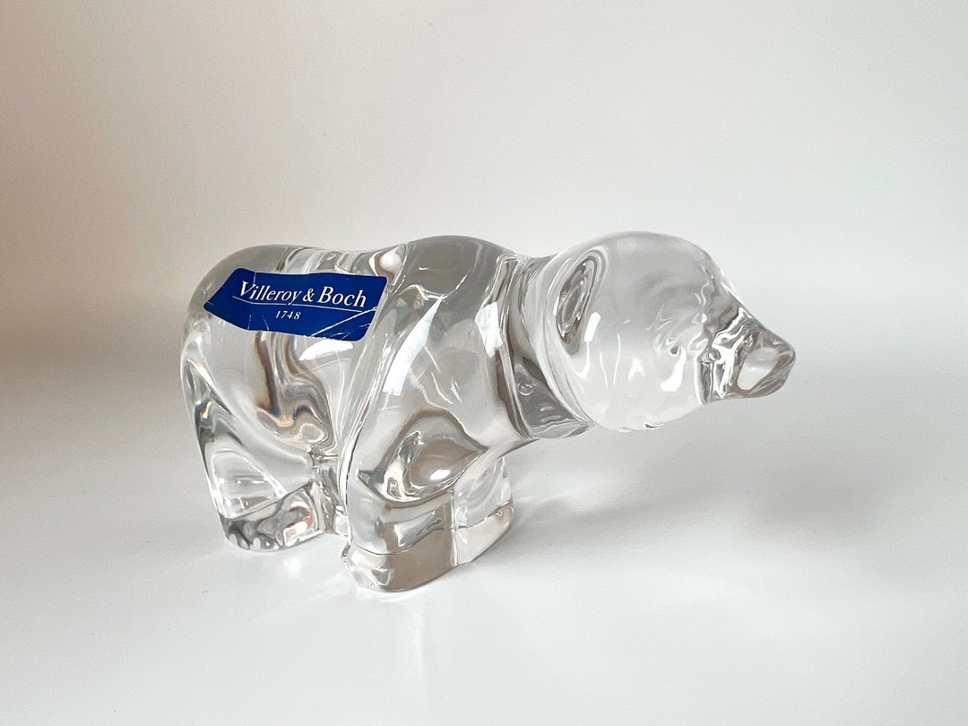 Villeroy & Boch Crystal Glass Bear Paperweight Vintage Etsy