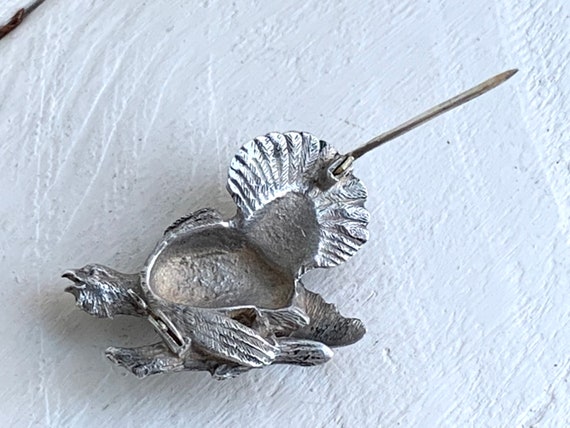 Vintage 835 Solid German Silver Capercaillie Broo… - image 9