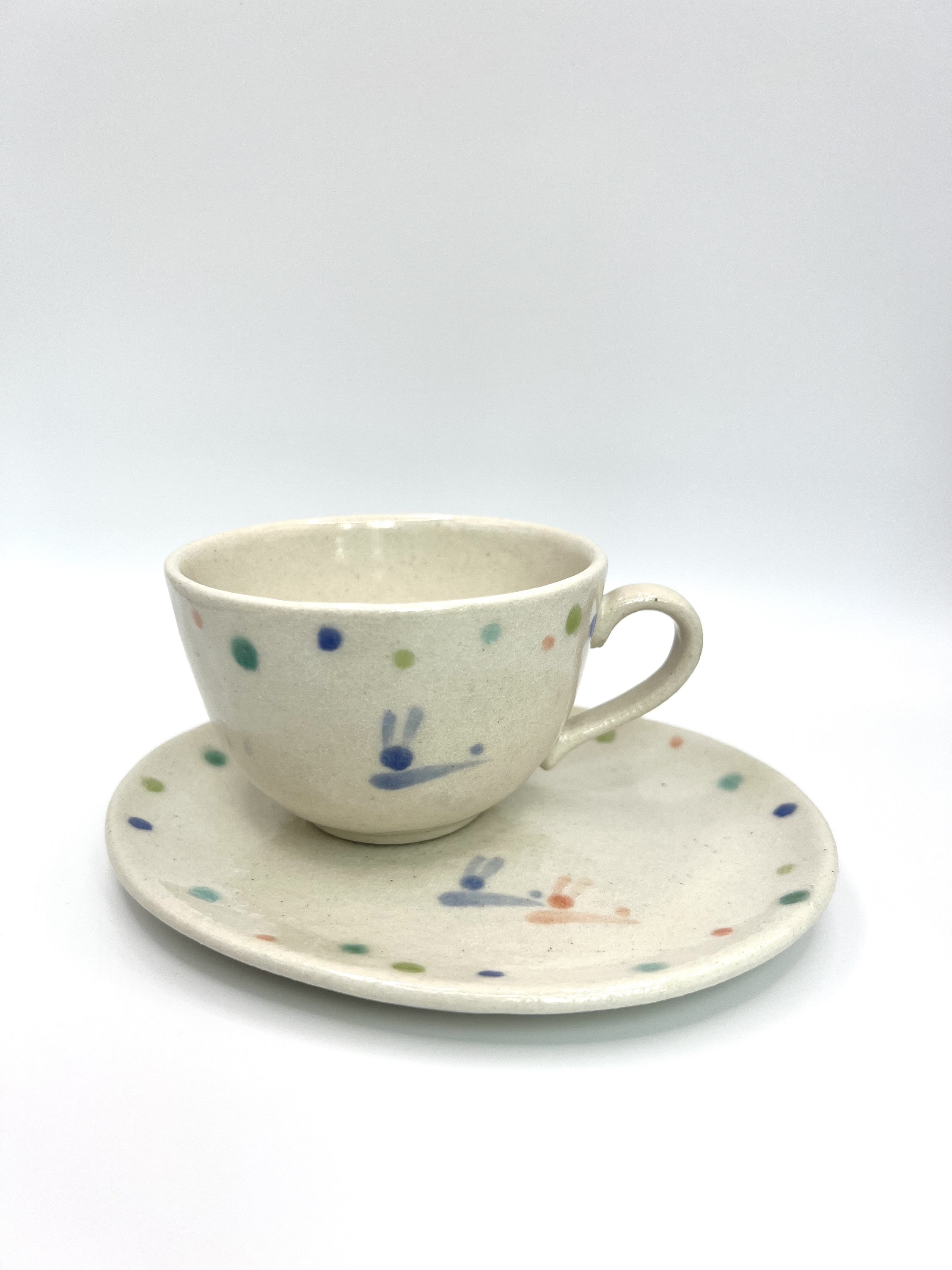 ヴィンテージ 日本茶セット カップ＆ソーサー 5個セット 陶器 箱入り