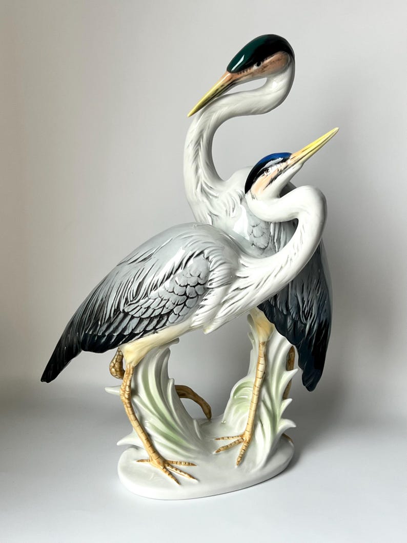 Karl Ens Large Porcelain Herons Figure 1900 1919 ENS Mark Etsy karl-ens-large-porcelain-herons-figure-1900-1919-ens-mark-etsy