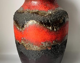 Jarrón de lava gorda Carstens vintage 1312-30 W.-GERMANY Cerámica vintage