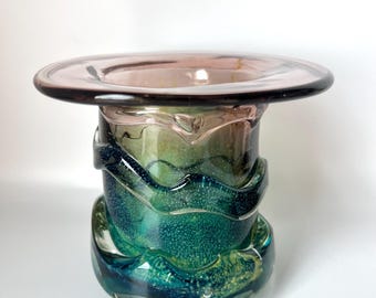 1970年代ヴィンテージ イムディーナ ガラス 大型花瓶 マルタ アート