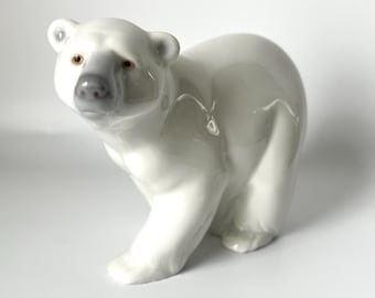 リヤドロの磁器製ホッキョクグマの置物 - Etsy 日本