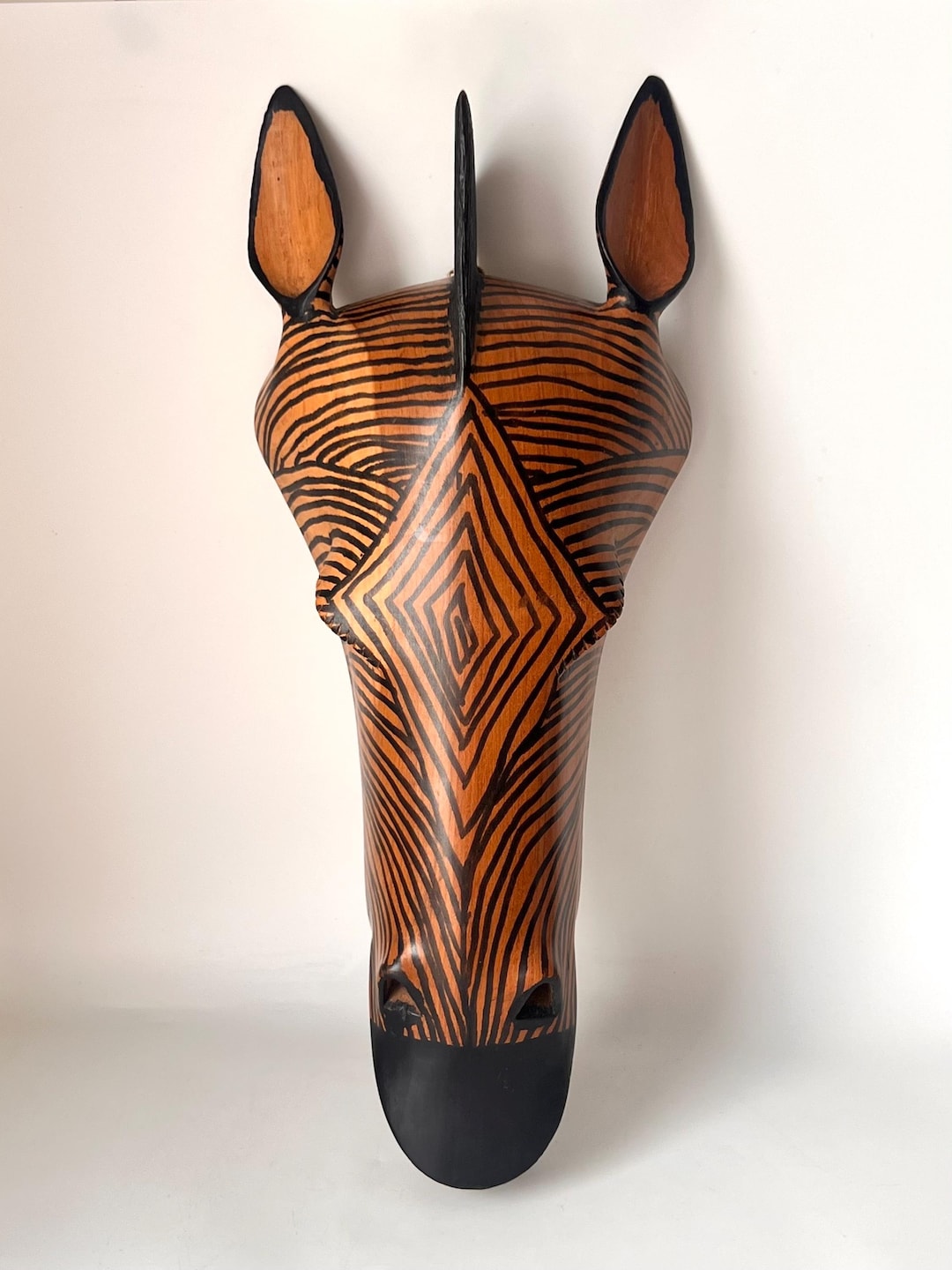 Vintage African Zebra Decorative Mask Hand Carved & Hand Painted - Etsy