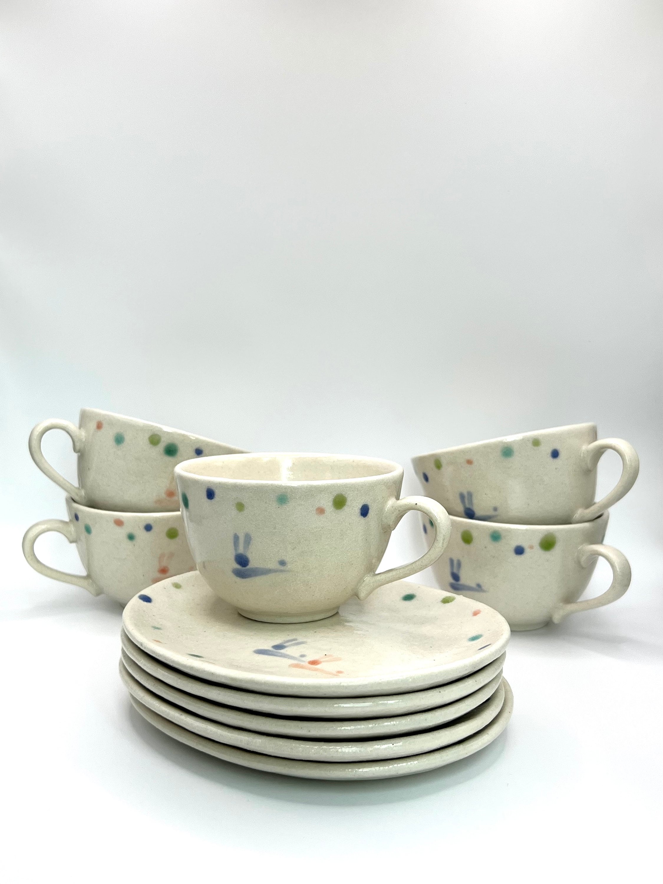   日本茶ティーカップ・ソーサー 5個セット ヴィンテージ 日本茶セット カップ＆ソーサー 5個セット 陶器 箱入り