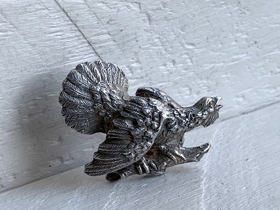 Vintage 835 Solid German Silver Capercaillie Broo… - image 7