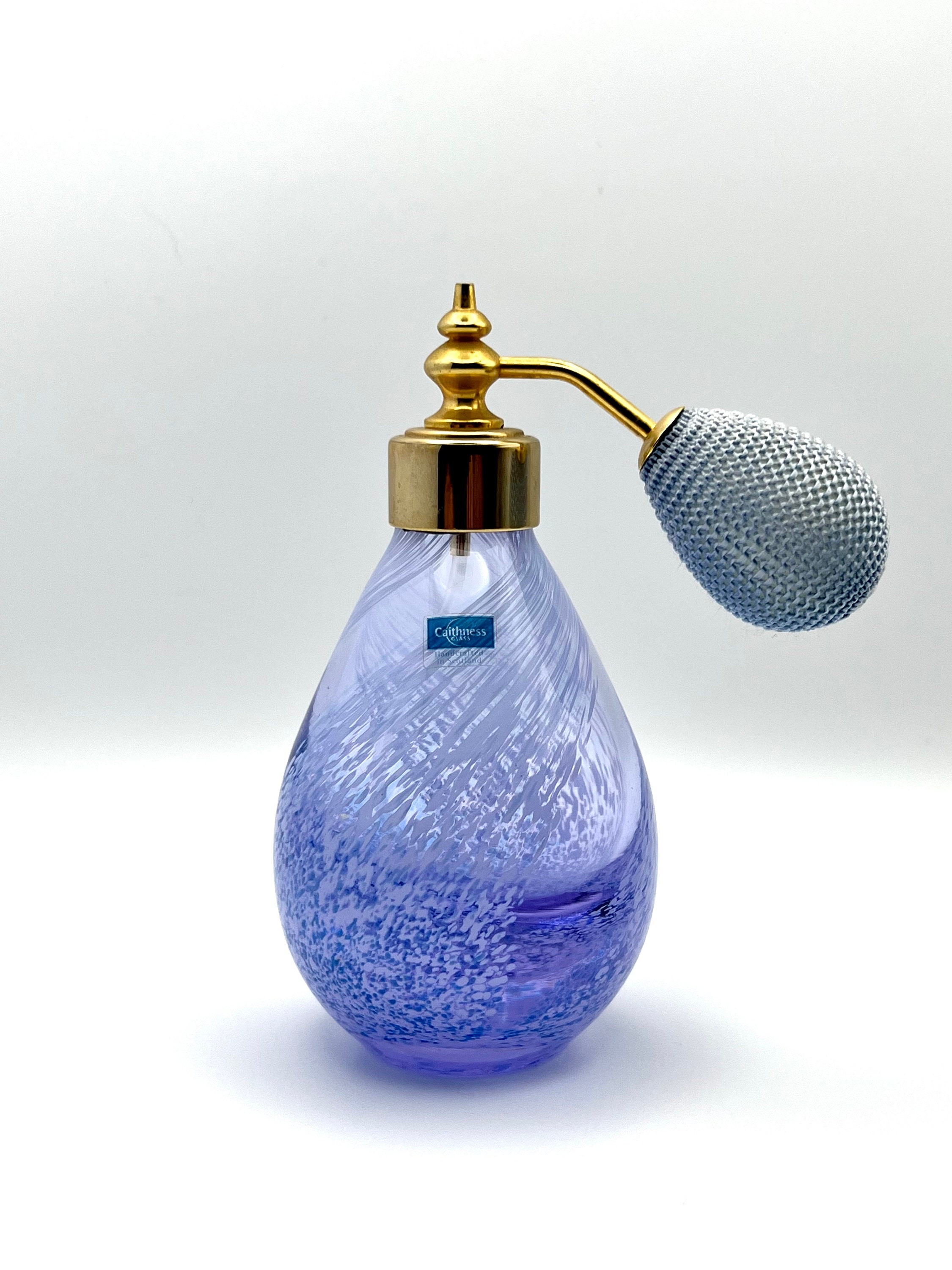 ビンテージ/Caithness /ケイスネス/スコットランド/バルブ式/香水瓶 ヴィンテージ ケイスネス 香水瓶 アトマイザー 手作りガラス