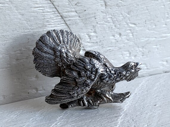 Vintage 835 Solid German Silver Capercaillie Broo… - image 2