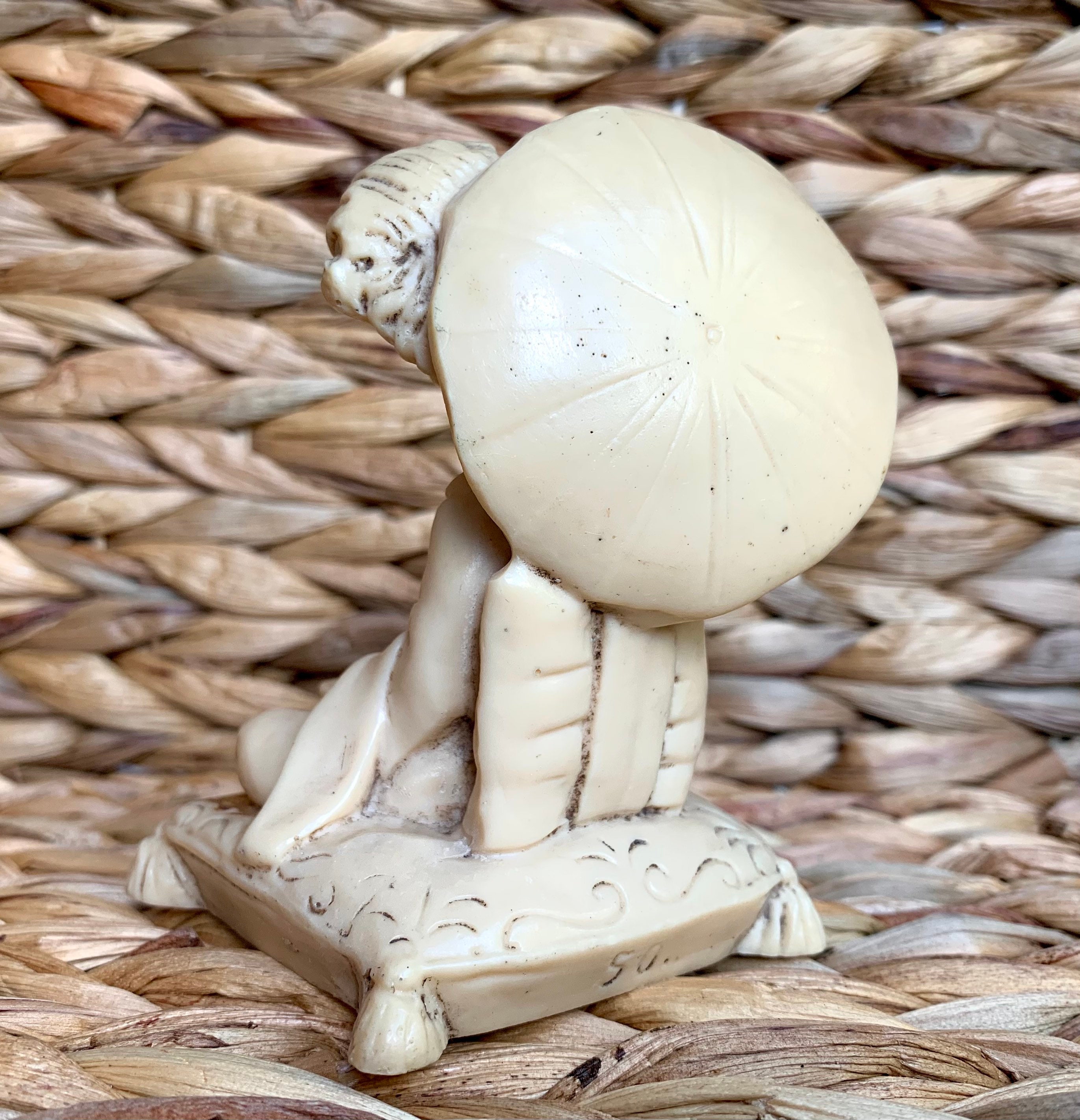 Vintage Alabaster Japanese Geisha Figurine Etsy