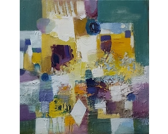 Original Oil Painting, Size 12"x12", Abstraction, Contemporary Art, Impasto