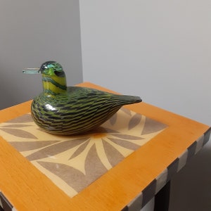 Iittala Nuutajärvi Green Tavitar/Common Teal Glass Bird by Oiva Toikka no box