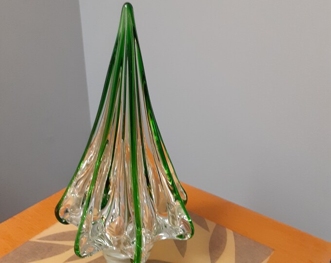 Vintage Clear/green Glass Christmas Tree unbranded Etsy