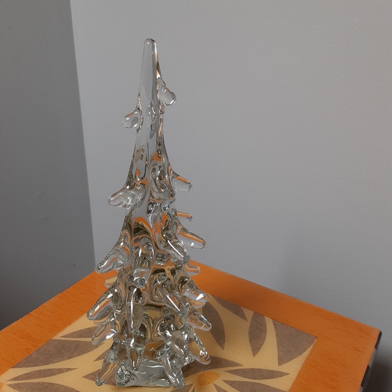 Vintage Clear Glass Christmas Tree signed Etsy